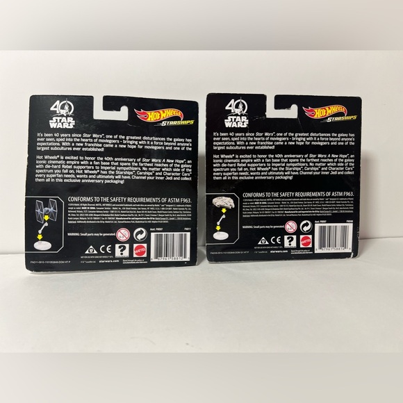 Lot of 2 Disney Star Wars Hot Wheels Starships Millennium Falcon & The Fighter - Picture 6 of 6